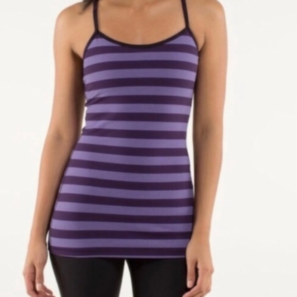 Purple Striped Lululemon Racer Back Tank Top - Size 6